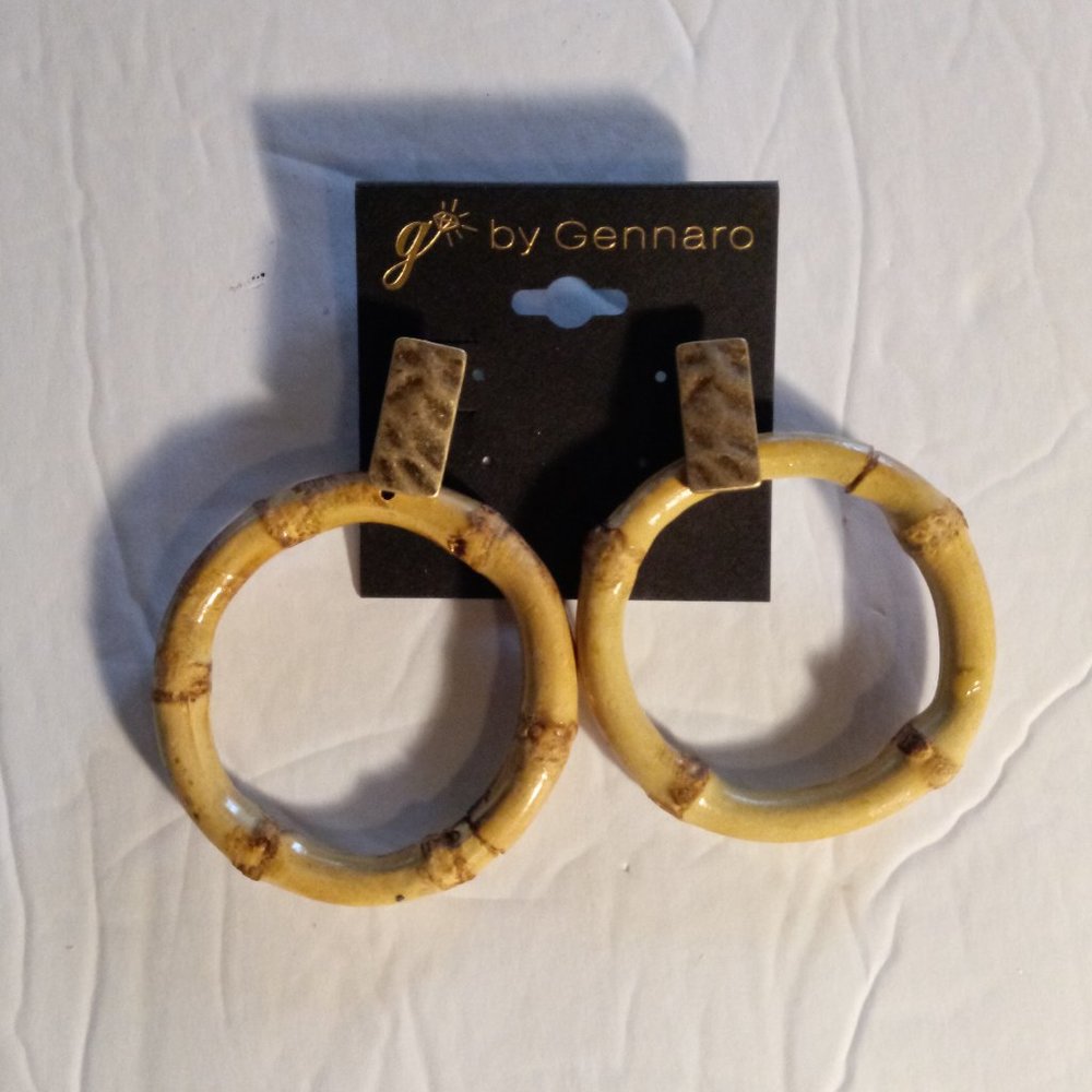 g by by Gennaro pierced bamboo earrings NEW